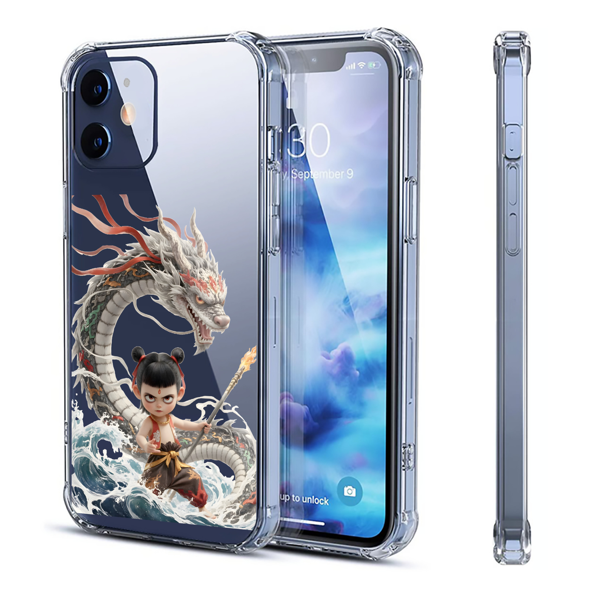 （画像用） Ne Zha 2 ナタ 魔童の大暴れ 【iPhone 12シリーズ対応】透明スマホケース（クリアソフトケース）